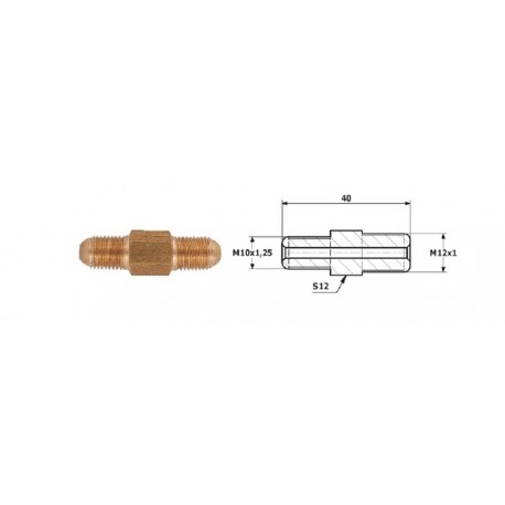 Conector conducte frână exterior M 12X1 SF exterior M 10X1,25 SF