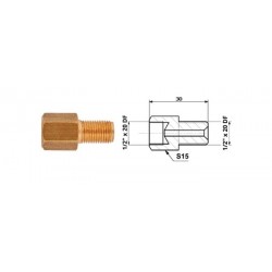 Conector conducte frână interior 1/2X20 DF + exterior 1/2X20 DF