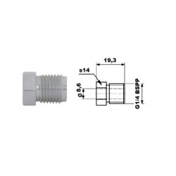 Capăt conductă frână G1/4'BSPP