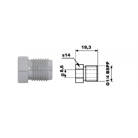 Capăt conductă frână G1/4'BSPP