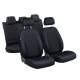 Huse universale auto pentru scaune - pătrate negre matlasate - set complet