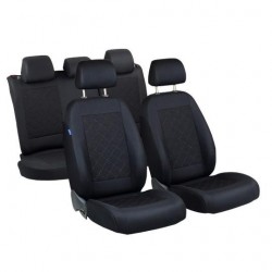 Huse universale auto pentru scaune - pătrate negre matlasate - set complet