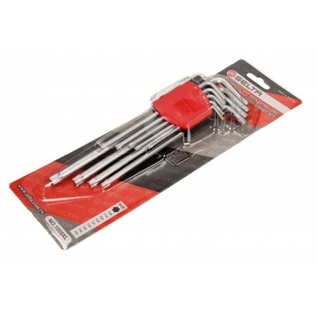 Set de chei imbus extra lungi Torx, cu suport, 9 bucăți, T10-T50 SE1009XL