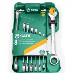 Set de chei combinate cu clichet, 8 piese