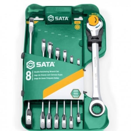 Set de chei combinate cu clichet, 8 piese