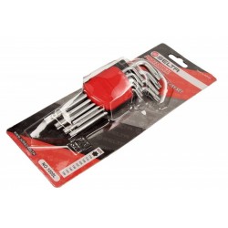 Set de chei torx lungi cu cap hexagonal, cu suport, 9 buc, T10-T50 SE1009L