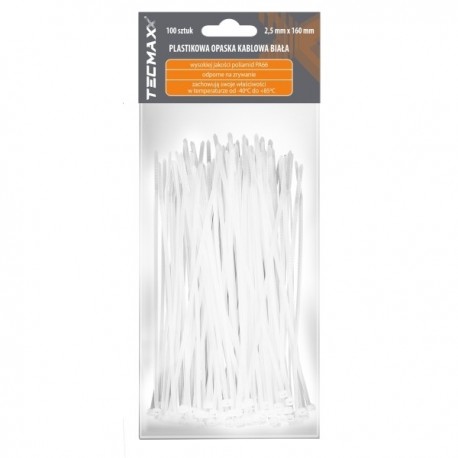 Colier din plastic 2,5x160 (1 pachet 100 bucăți) alb