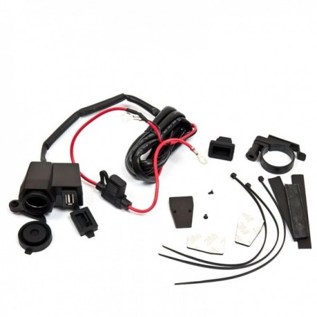 Priză moto pentru brichetă cu USB pentru ghidon ROZ000005