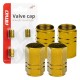 Capace supape aluminiu galbene set 4 bucăți