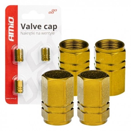 Capace supape aluminiu galbene set 4 bucăți