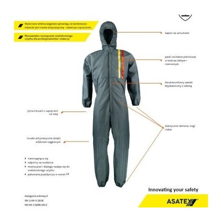 Combinezon de vopsitorie reutilizabil LAG2 Asatex mărimea L