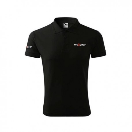 Tricou polo XXXL negru cu broderie Maxgear