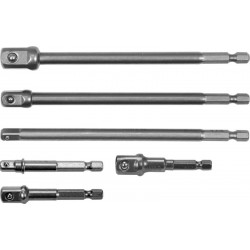 Adaptor hexagonal pentru chei tubulare 1/4 3/8 1/2 set 6 bucăți YT04629
