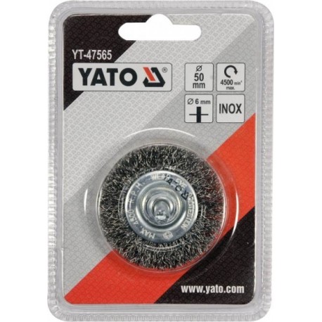 Perie disc cu tijă, inox, 50 mm YT47565