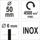 Perie disc cu tijă, inox, 50 mm YT47565