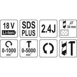 Ciocan rotopercutor SDS+ 18V / fără acumulator