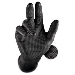 Mănuși de protecție nitril GripPaz 246 negre (set 50 buc) 240 mm 8,0 gr mărimea XL