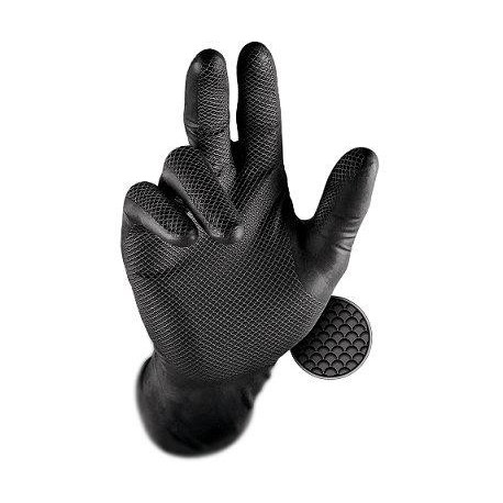 Mănuși de protecție nitril GripPaz 246 negre (set 50 buc) 240 mm 8,0 gr mărimea XL