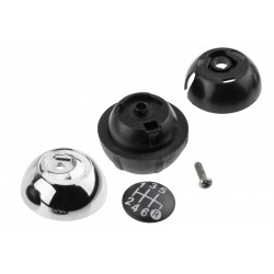 Mâner schimbător de viteze Fiat 500 Abarth 2007- capac crom argintiu-negru-6 viteze 55344048
