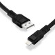 Cablu pentru încărcătoare USB-A la Lightning Exc Whippy Pro, 0.9m, negru