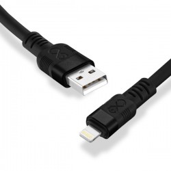 Cablu pentru încărcătoare USB-A la Lightning Exc Whippy Pro, 0.9m, negru