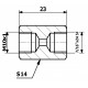 Conector conducte frână intern 10x1 SF + intern 7/16x24 SF