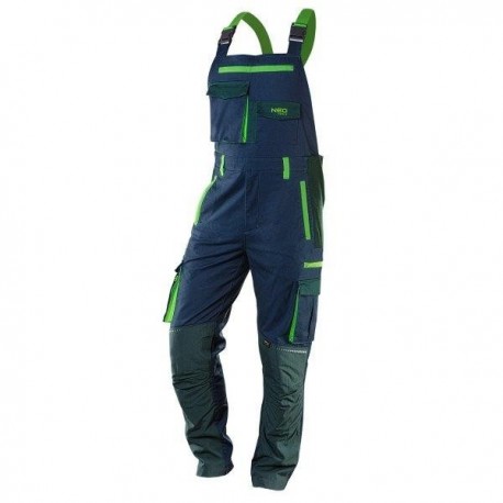 Salopete de lucru premium, 62% bumbac, 35% poliester, 3% elastan, mărimea XXL
